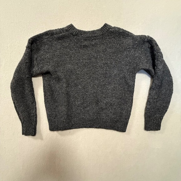 Old Navy Wool Blend Chunky Cable Knit Charcoal Gray Pullover Sweater Women XS - Picture 10 of 13